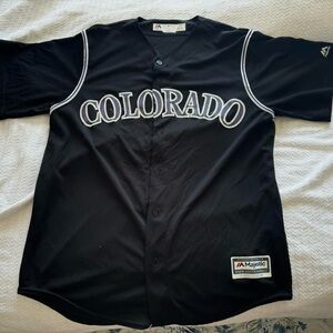 Limited Edition Men's Majestic Black Colorado Rockies Team Jersey